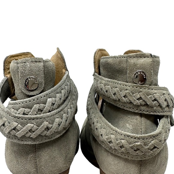 Rag & Bone 39 Suede Harrow Boot Strappy Braided Ankle Bootie Cimento Gray $498 - Picture 4 of 10